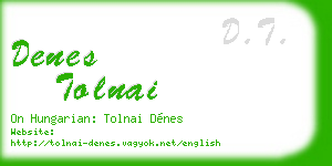 denes tolnai business card